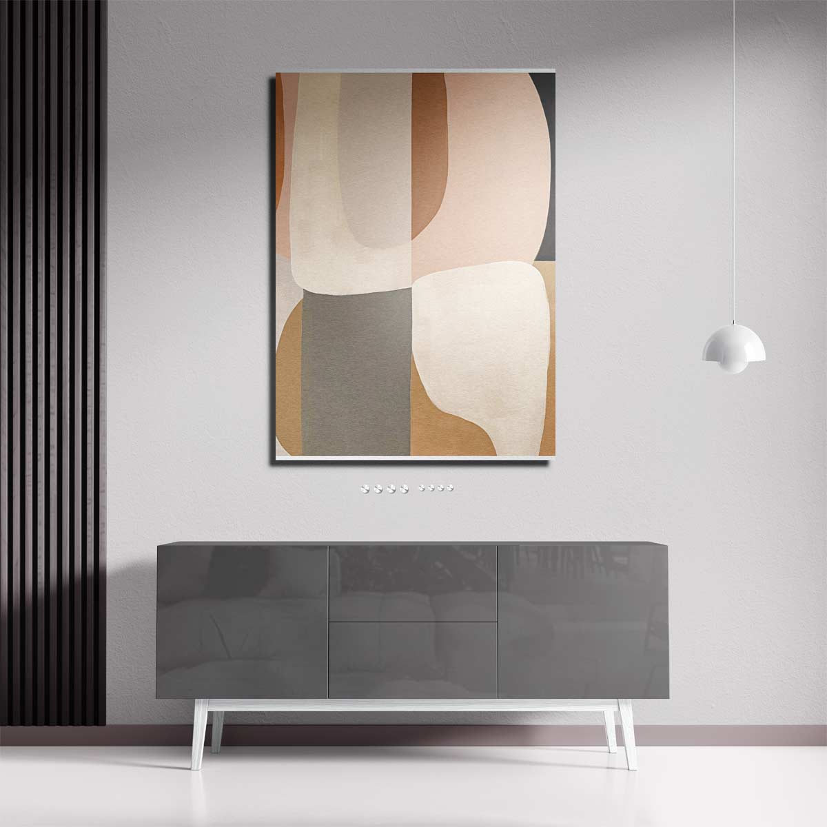 Minimalistische Abstractie in Aardetinten – portret kunstwerk als wanddecoratie, afbeelding 18