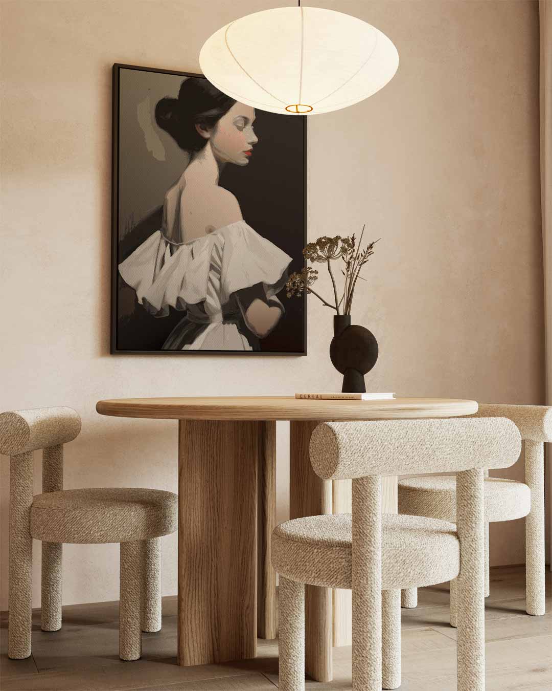 Elegante Dromerigheid – canvas wanddecoratie in portret formaat