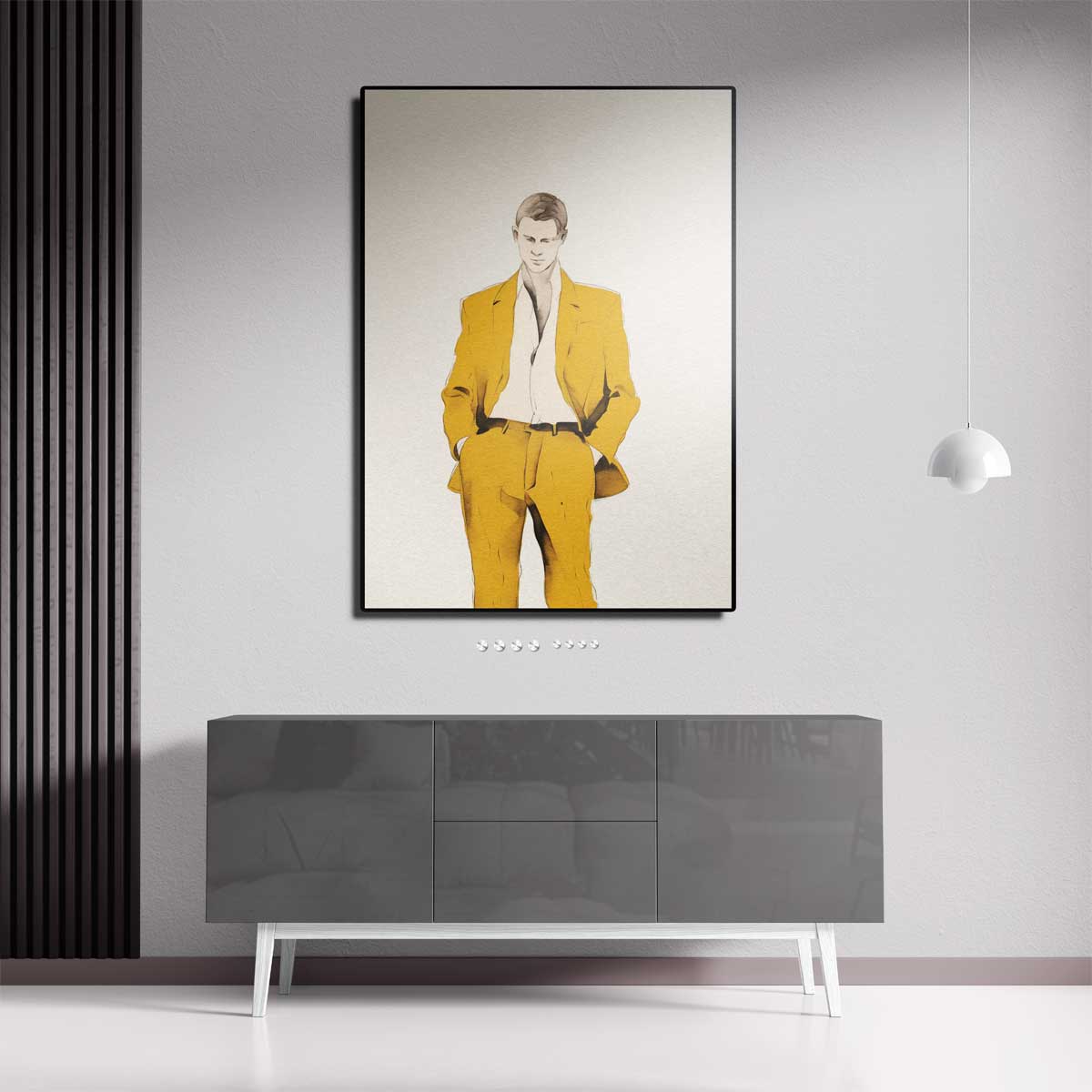Elegante Stijl in Geel – canvas kunstwerk als wanddecoratie