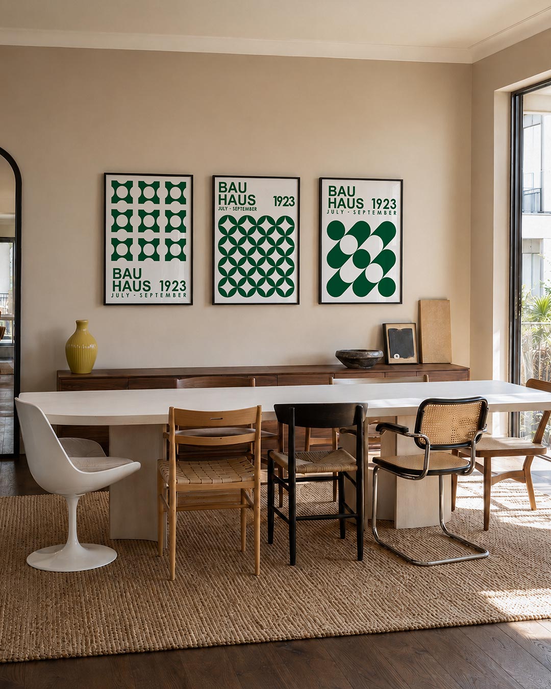 Vormen en patronen posterset – tweede productweergave – deze posterset in drie delen toont een ritmisch patroon van