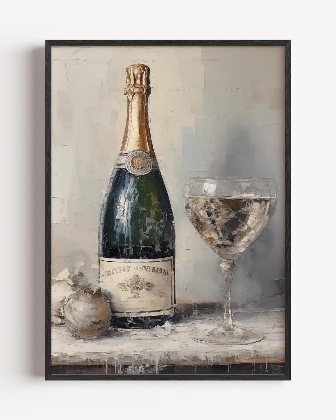 Elegante Champagnetoast – kerst portret poster als wanddecoratie