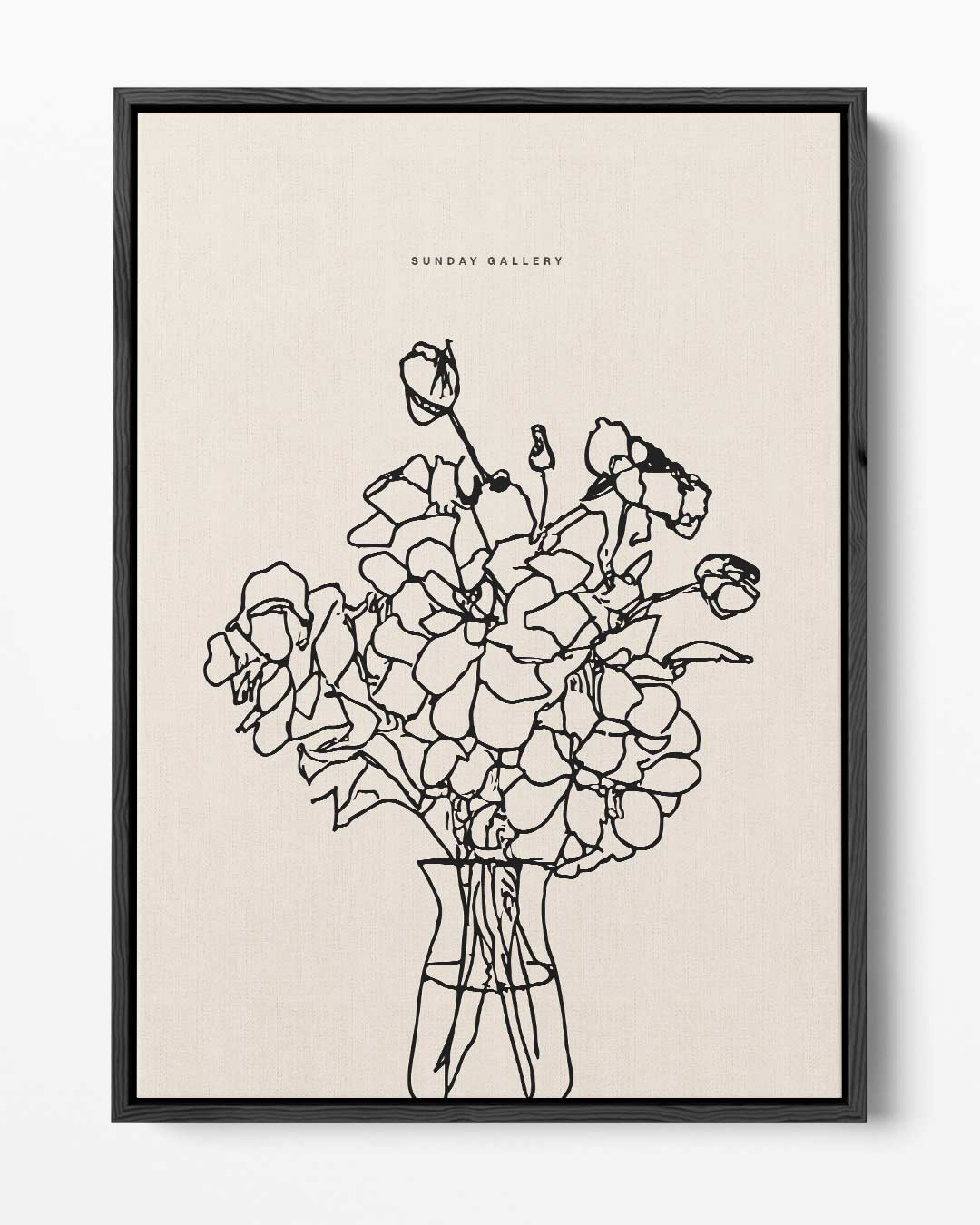 Bloemen in Lijntekening – portret kunstwerk als wanddecoratie