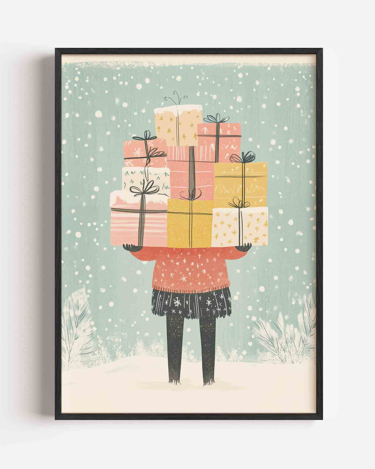 Stapeling van cadeaus – kids portret poster als wanddecoratie