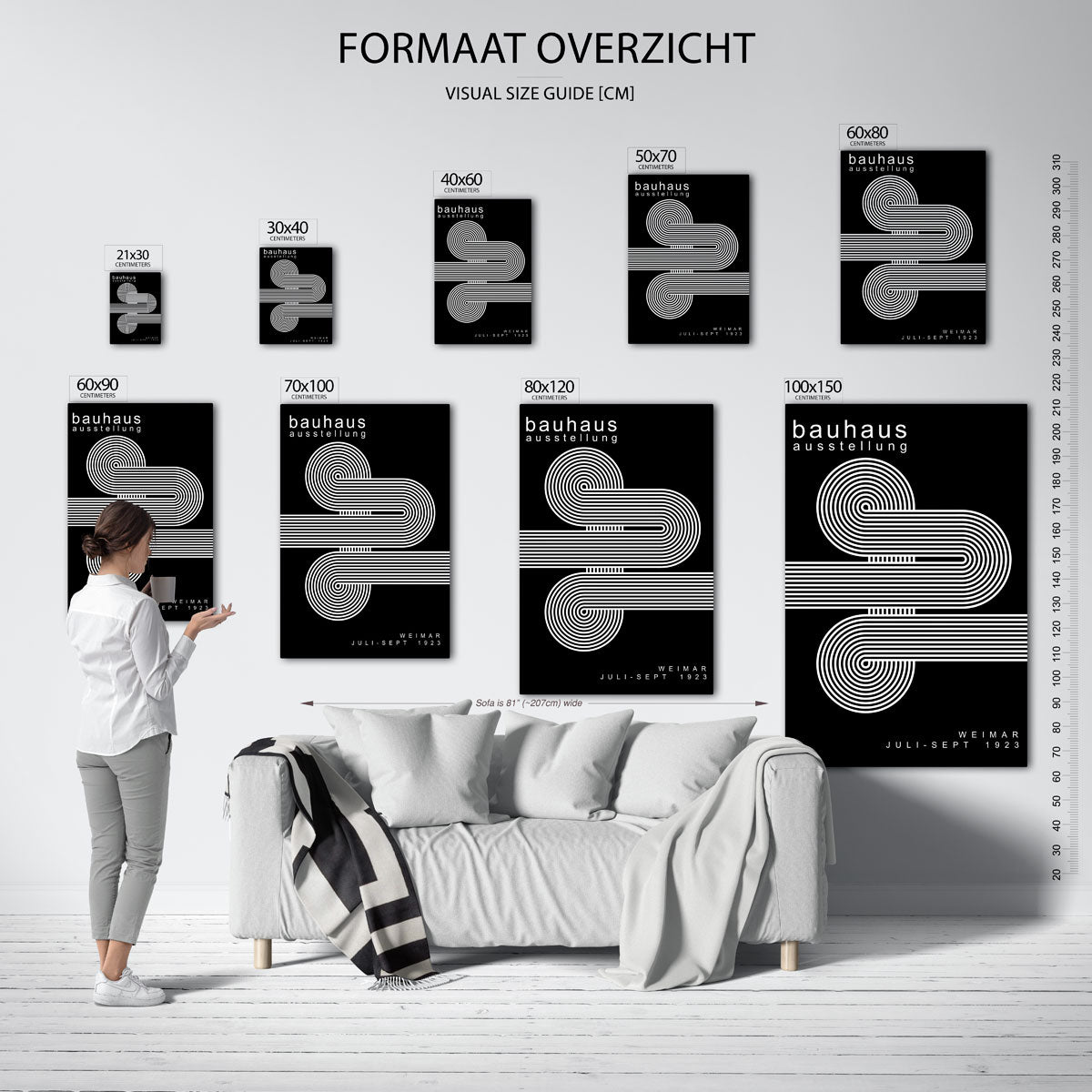 Lijnen en vormen – geometrische poster in Bauhaus-stijl van WallArtistic