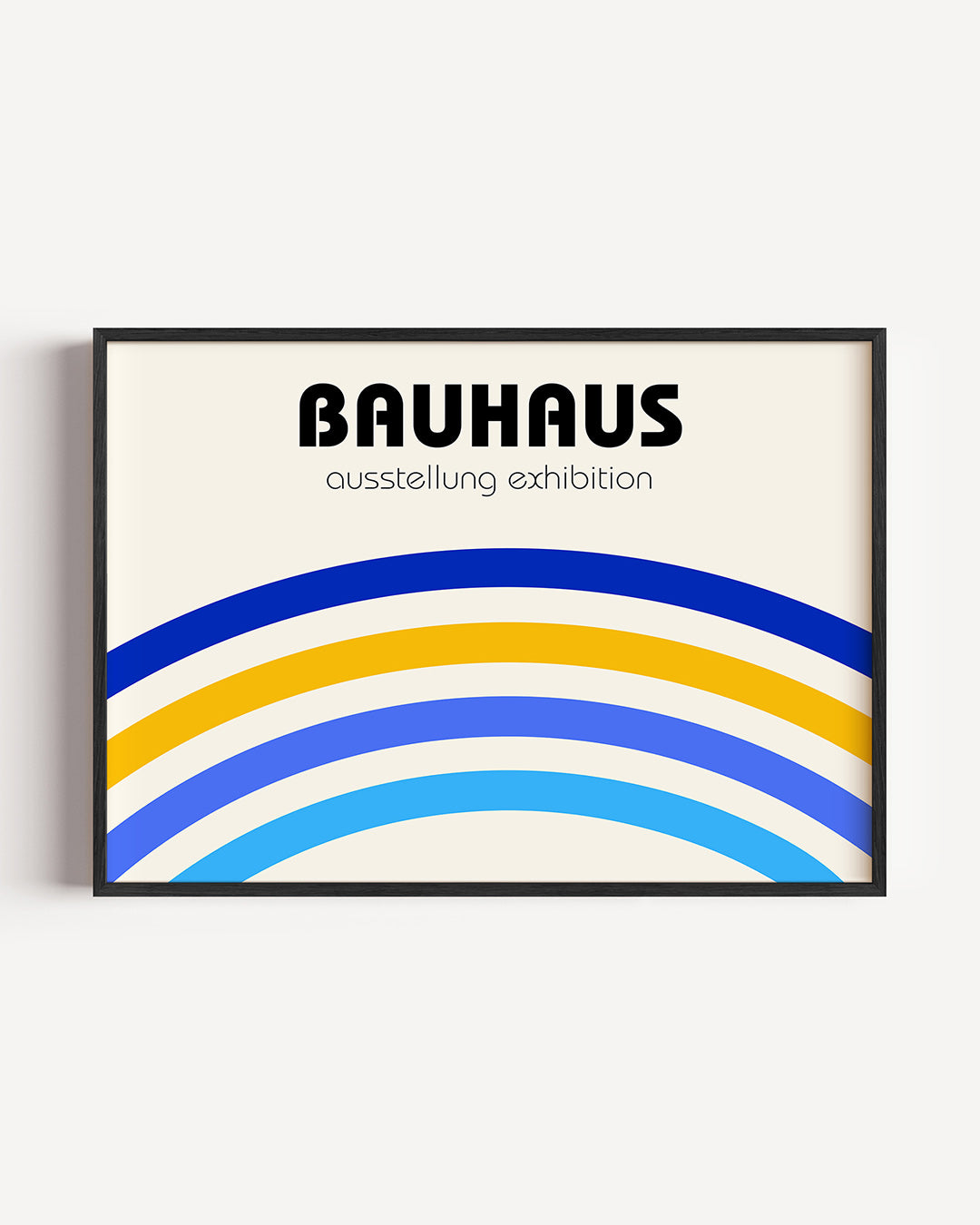 Kleurvolle booglijnen – liggende Bauhaus poster als wanddecoratie