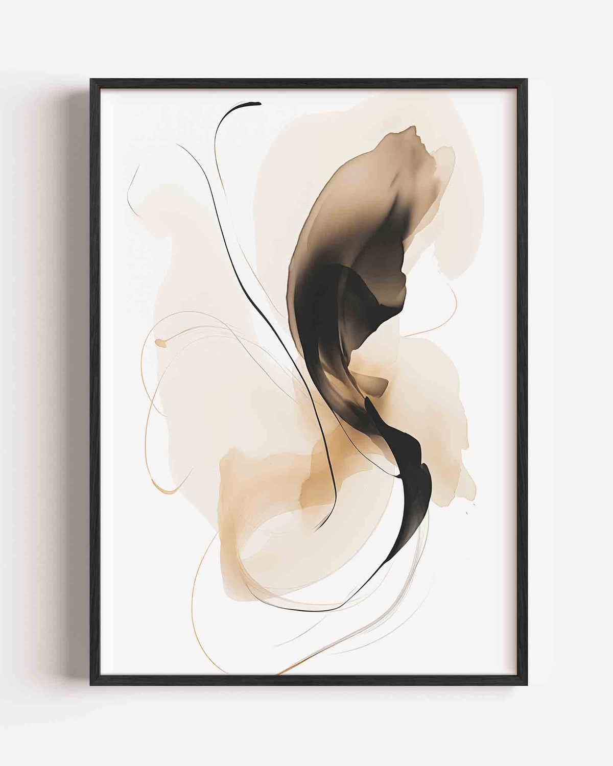Vloeiende lijnen – zacht abstracte portret poster als wanddecoratie