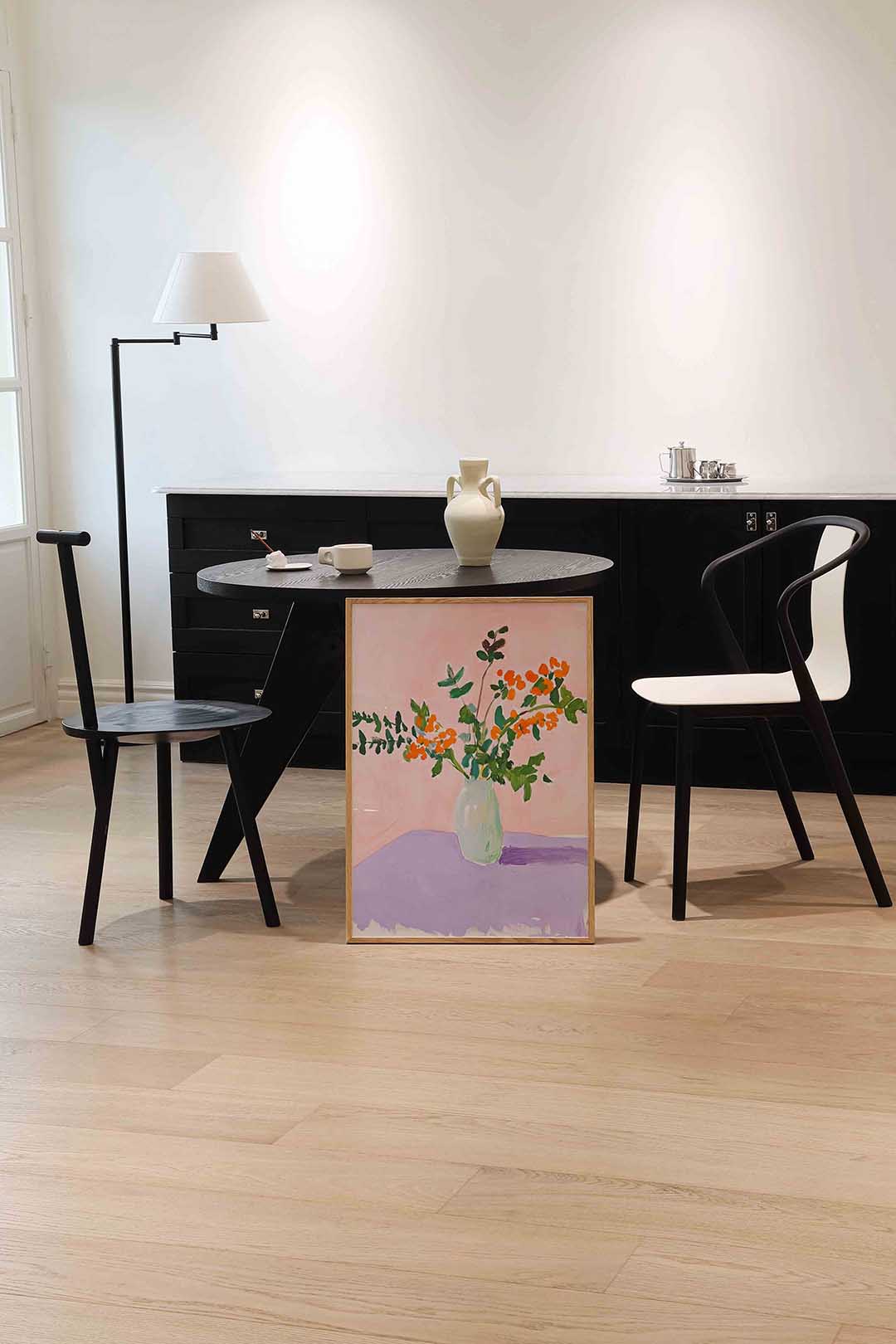 Bloemen in vaas – moderne wandkunst als portret poster