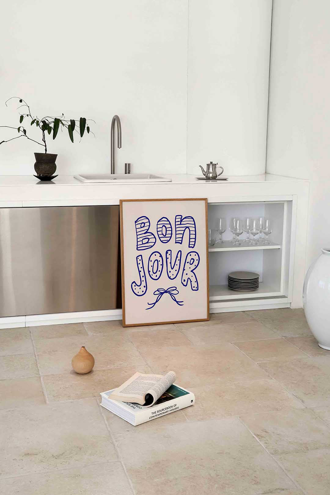 Bonjour typografie – culinaire wandkunst als portret poster