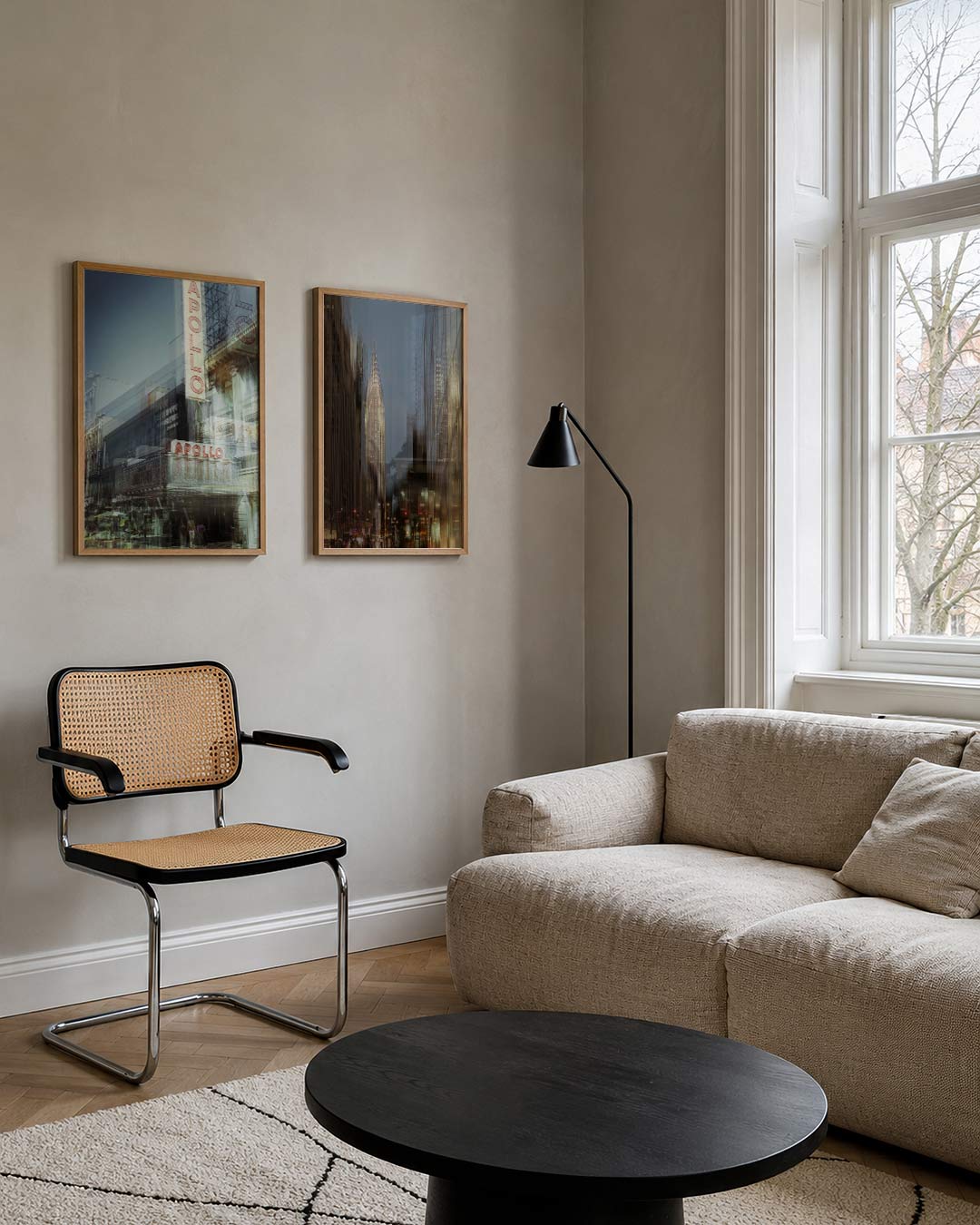 Stedelijke laagjes posterset – tweede productweergave – deze posterset in twee delen toont een gelaagde stadsscène met een