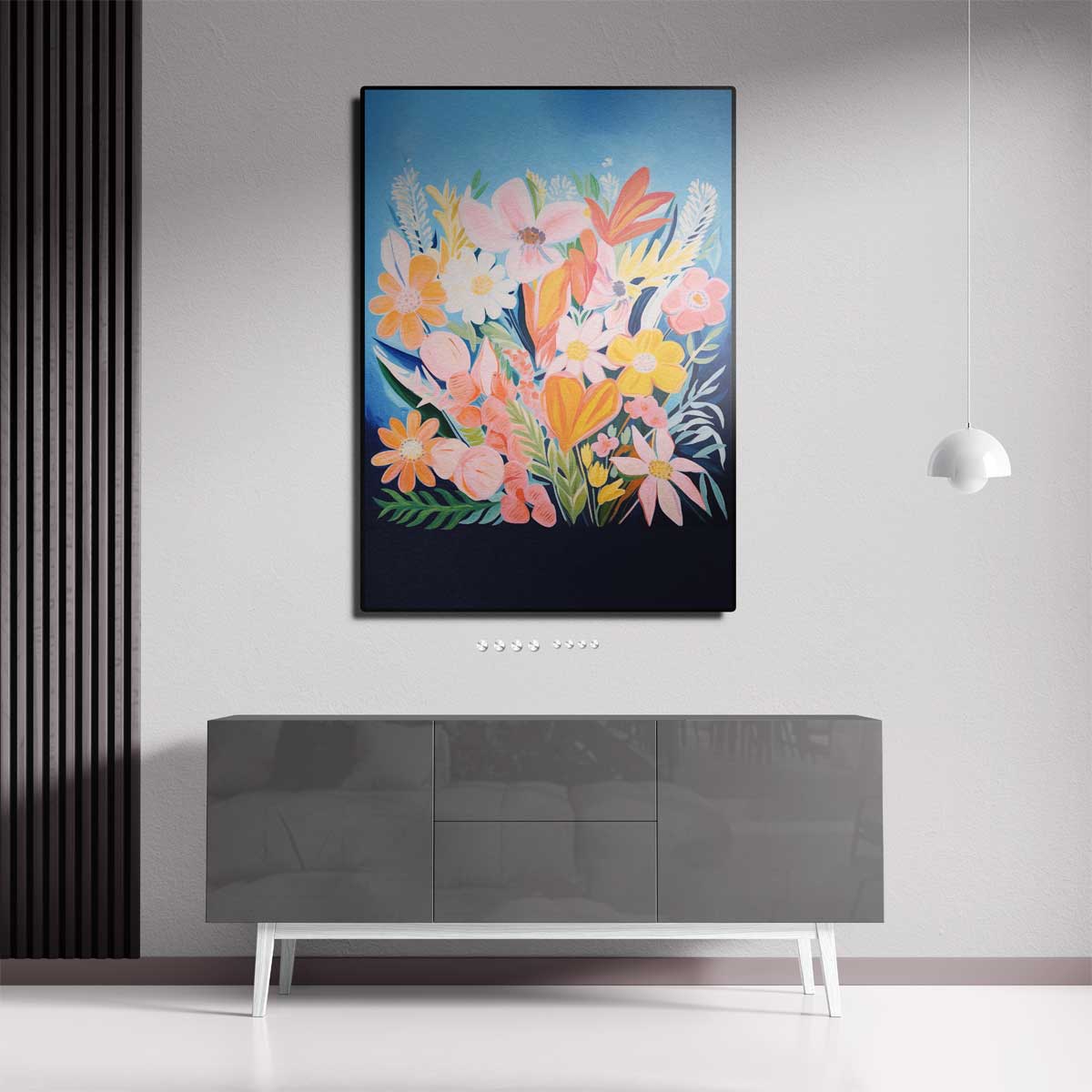 Vrolijke Bloemenpracht – canvas kunstwerk als wanddecoratie