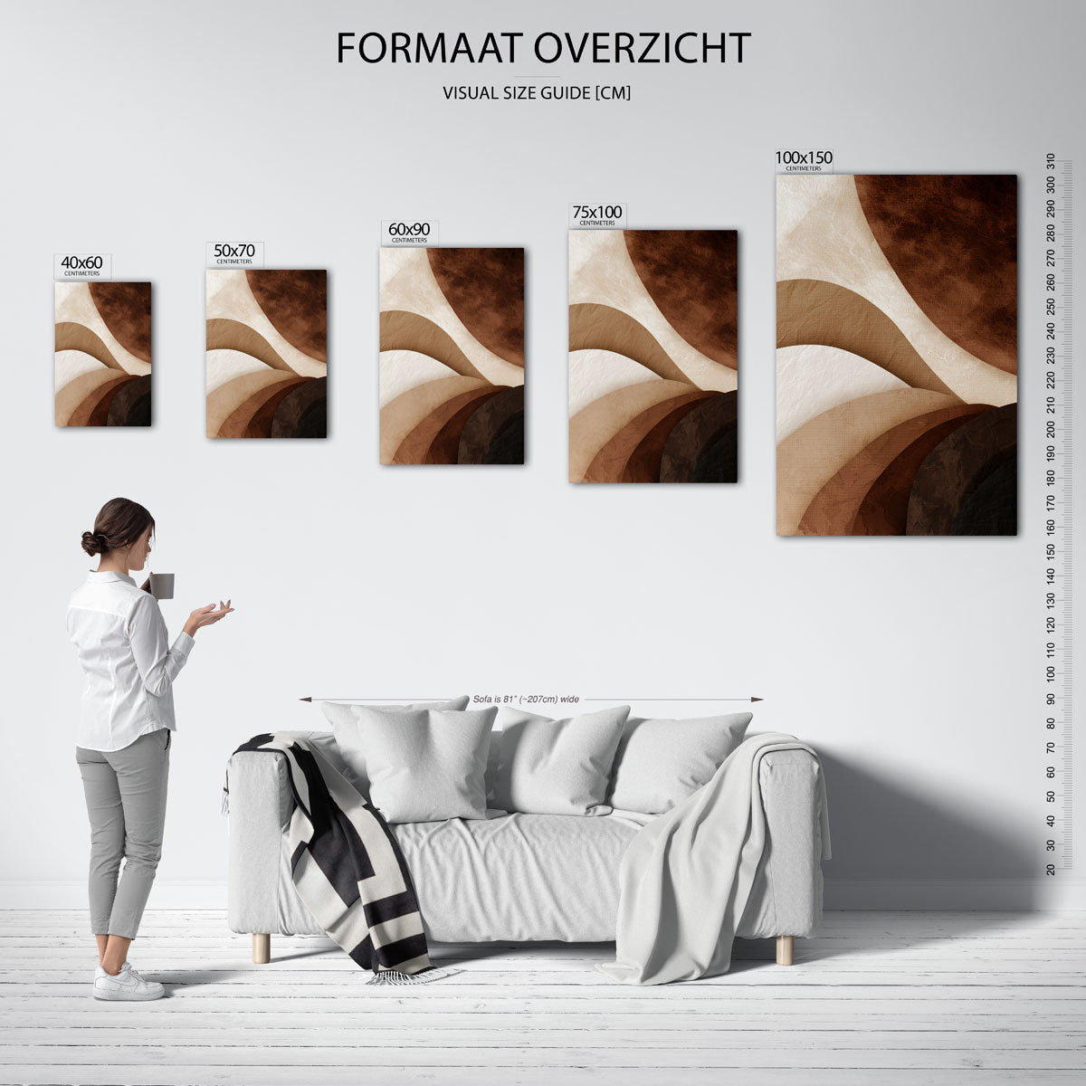Organische aardetinten – staande wanddecoratie van WallArtistic