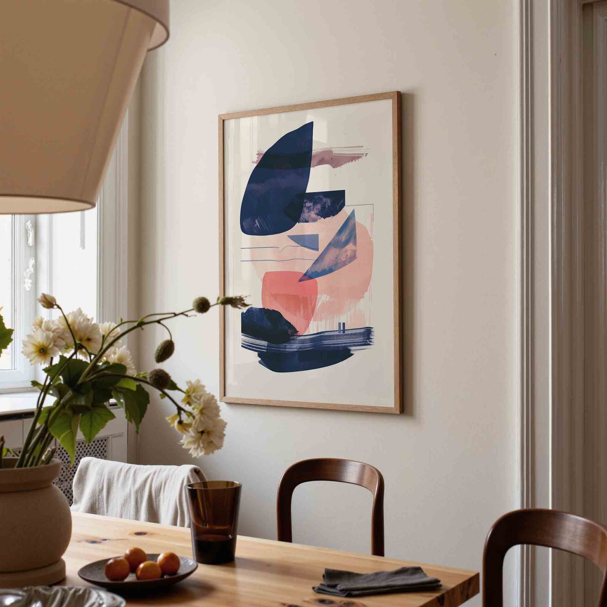 Abstracte vormen – eigentijdse illustratie poster in staand formaat
