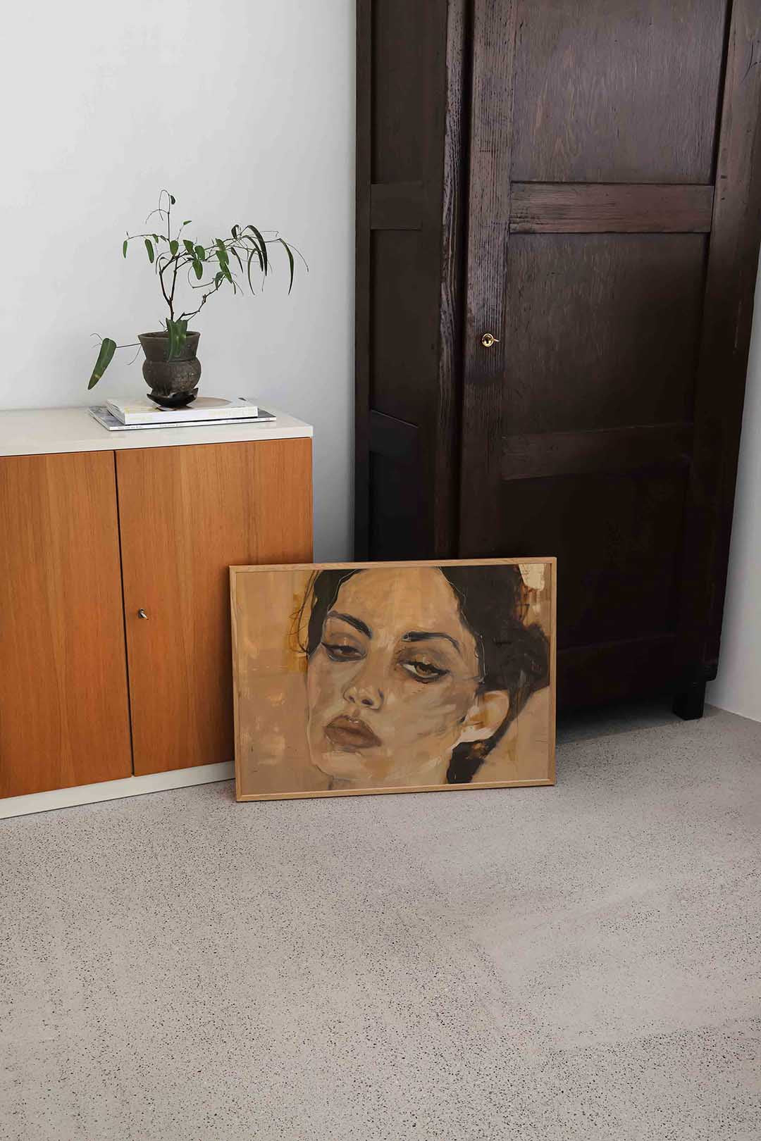 Portret van vrouw – hedendaagse illustratie als liggende poster