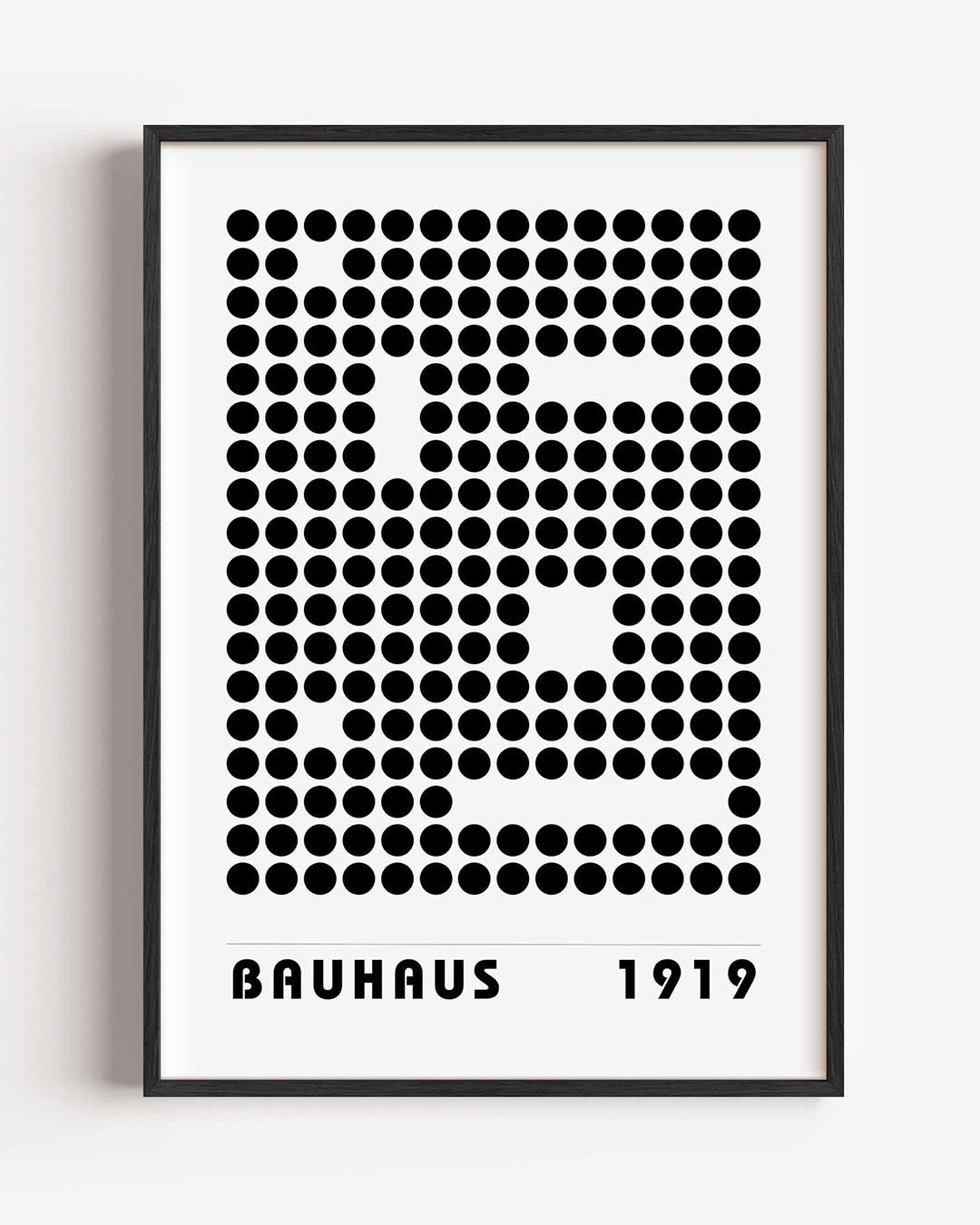Cirkelpatroon en tekst – staande Bauhaus poster als wanddecoratie