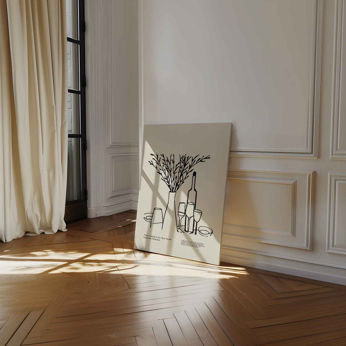 Bloemen in de Vaas – staand kunstwerk voor modern interieur