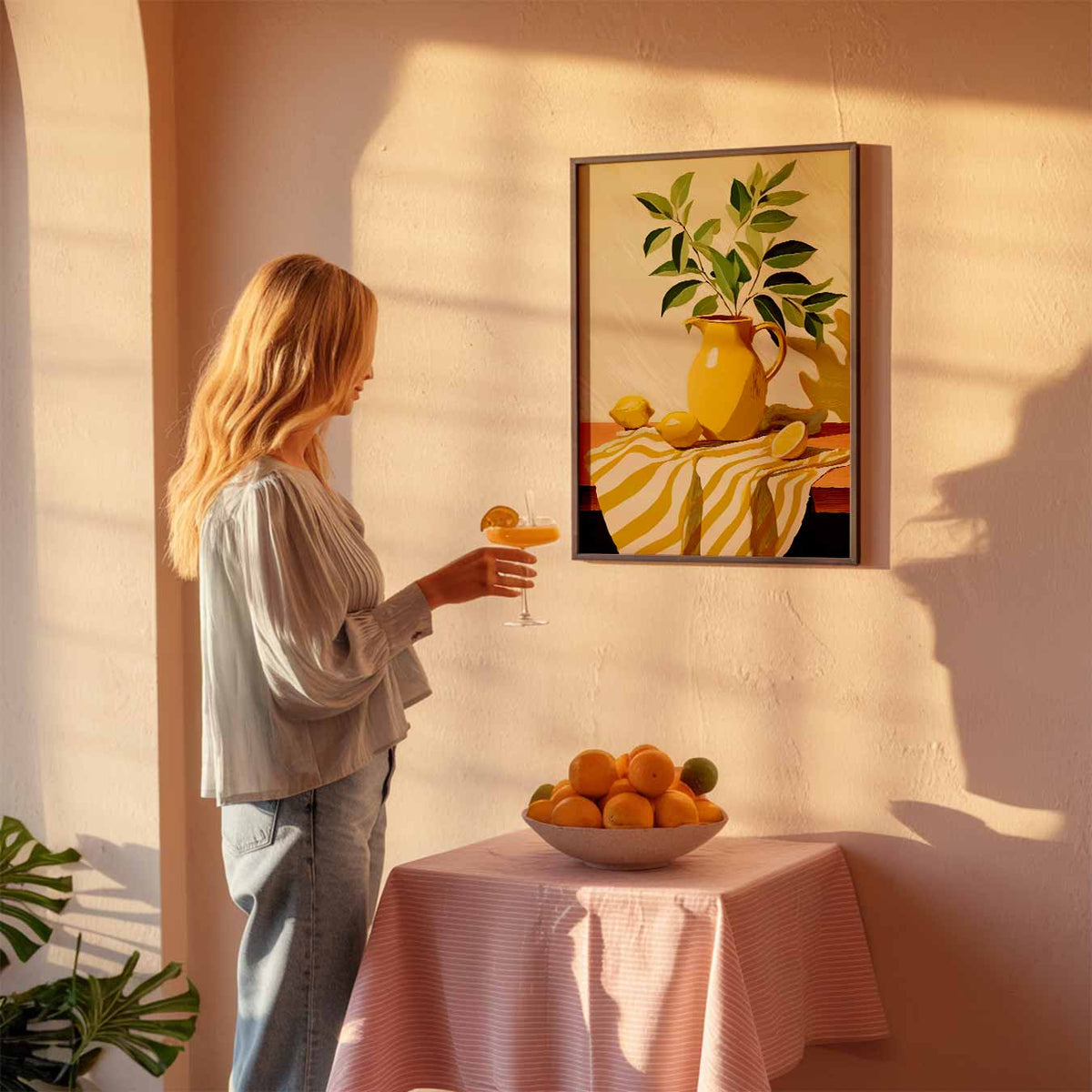 Zonnige Citroen Stilleven – keuken poster als sfeervolle staande wanddecoratie