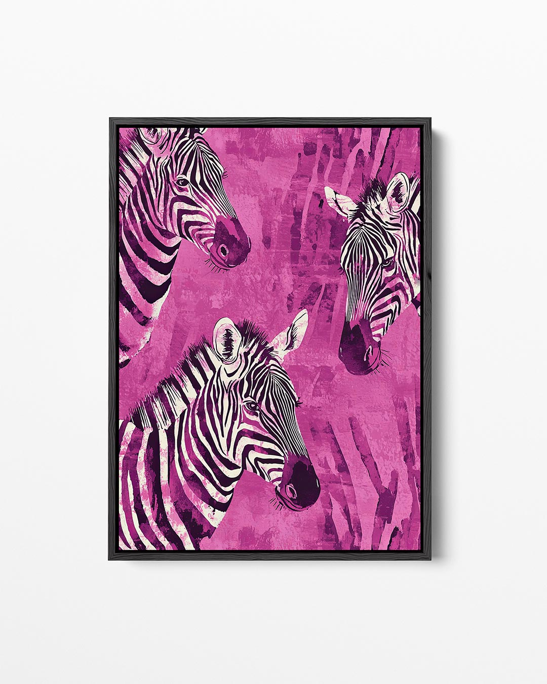 Zebra's in levendige tinten – staand wanddecoratie kunstwerk