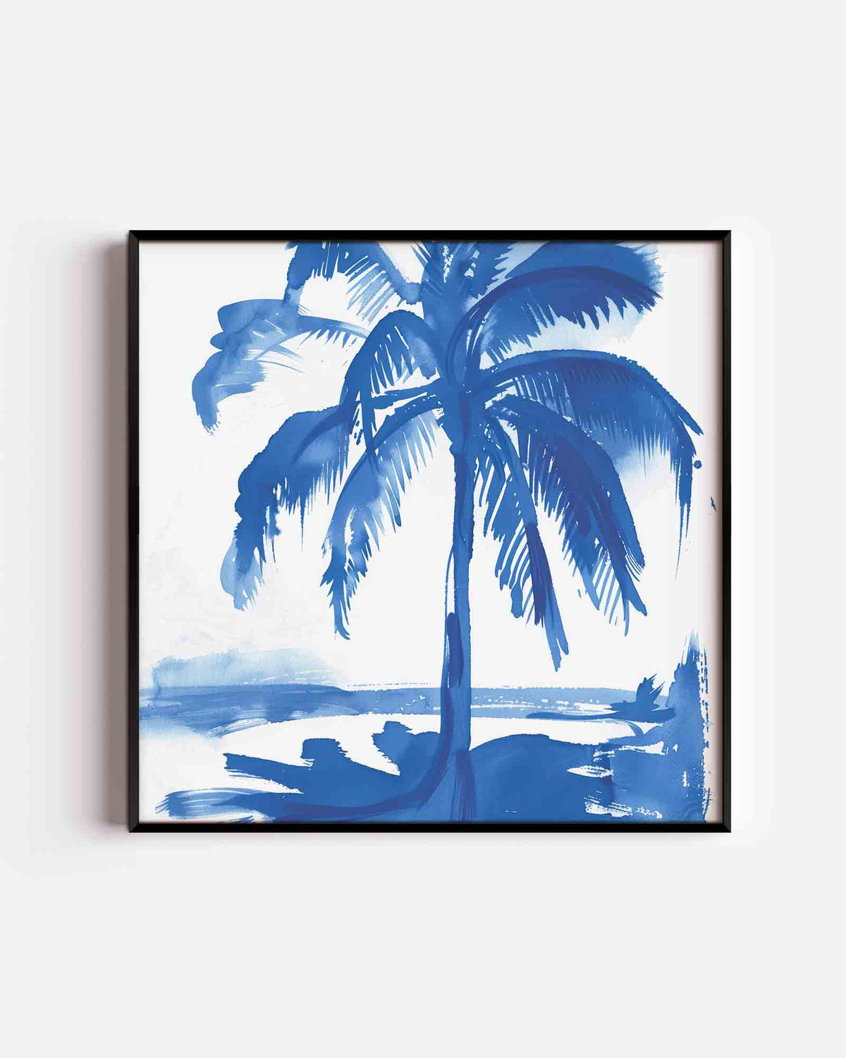 Palmboom aan zee – design vierkante poster als wanddecoratie