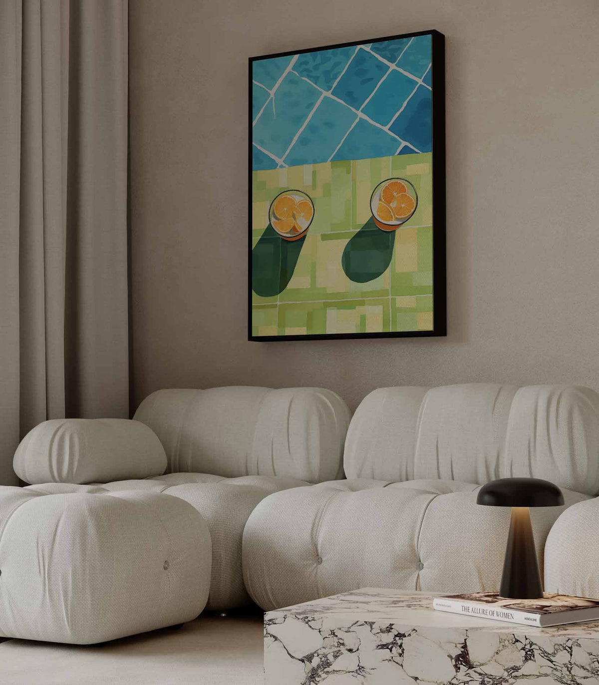 Zomerse Citrusdrankjes – staande wandkunst voor woonkamer of interieur
