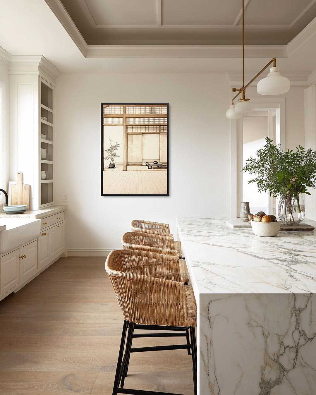 Interieur illustratie – moderne staande wandkunst