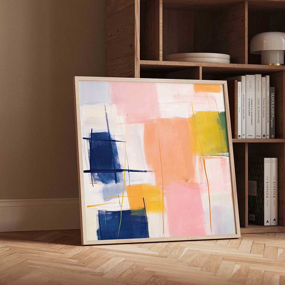 Abstracte vormen – geïllustreerde wandkunst als vierkante poster