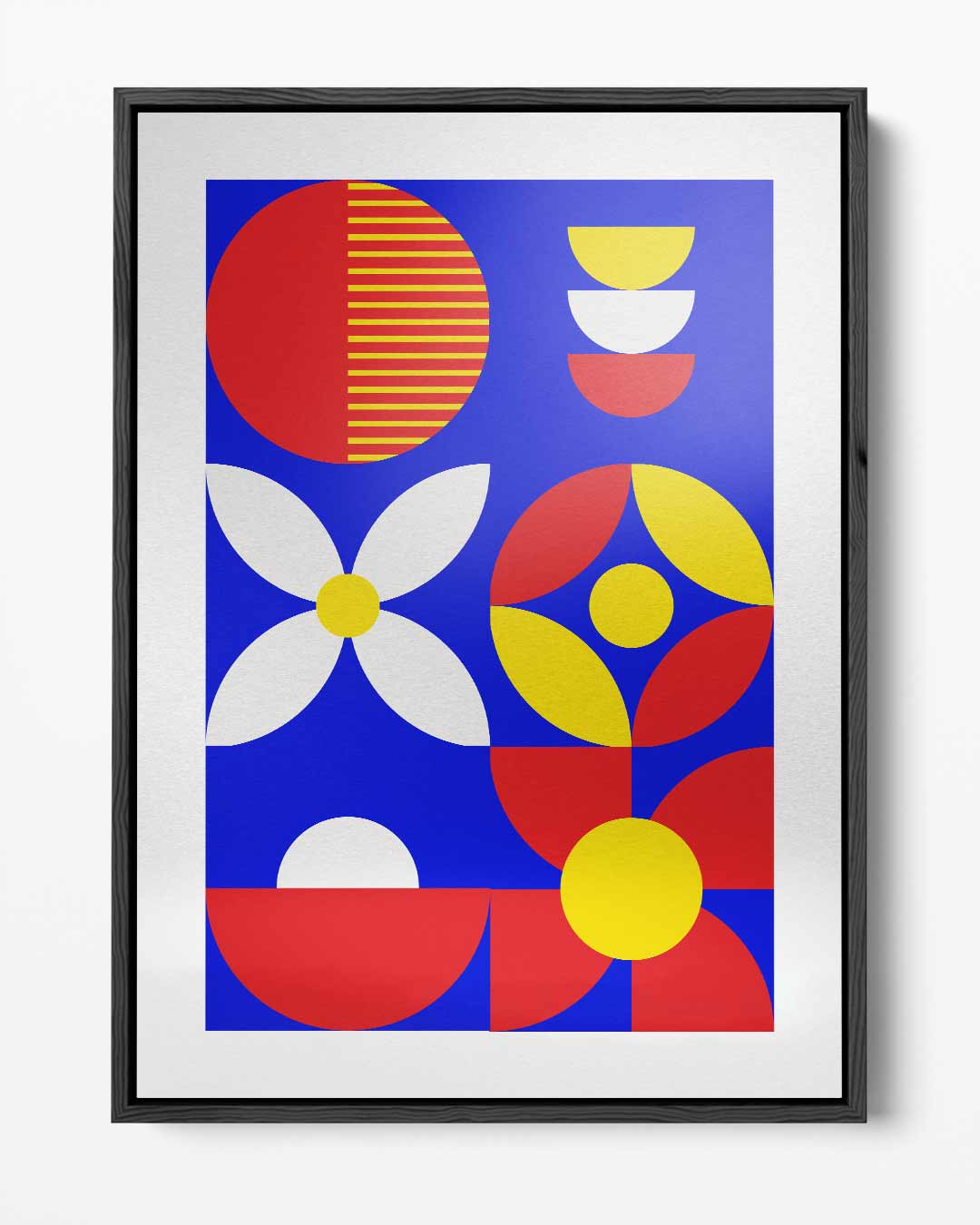 Kleurrijke Geometrische Abstractie – portret kunstwerk als wanddecoratie