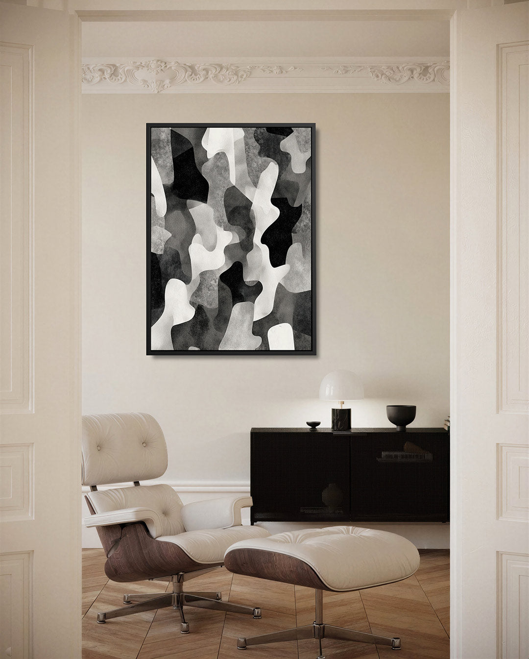 Organische vormen compositie – moderne staande wandkunst