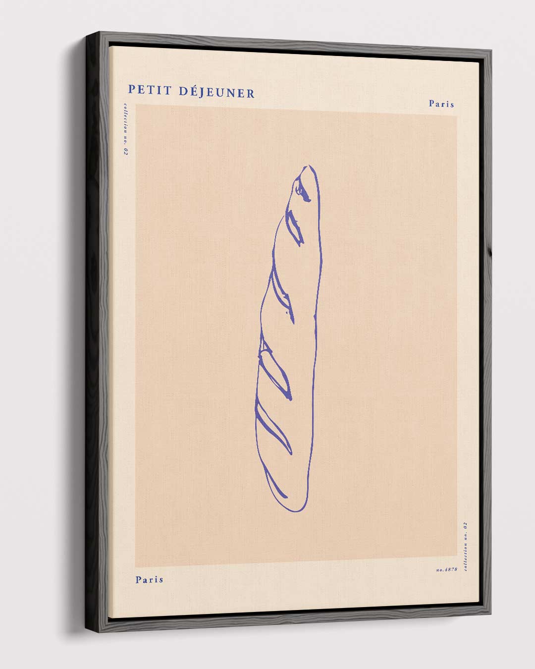 Minimalistische Baguette Illustratie – canvas wanddecoratie in portret formaat