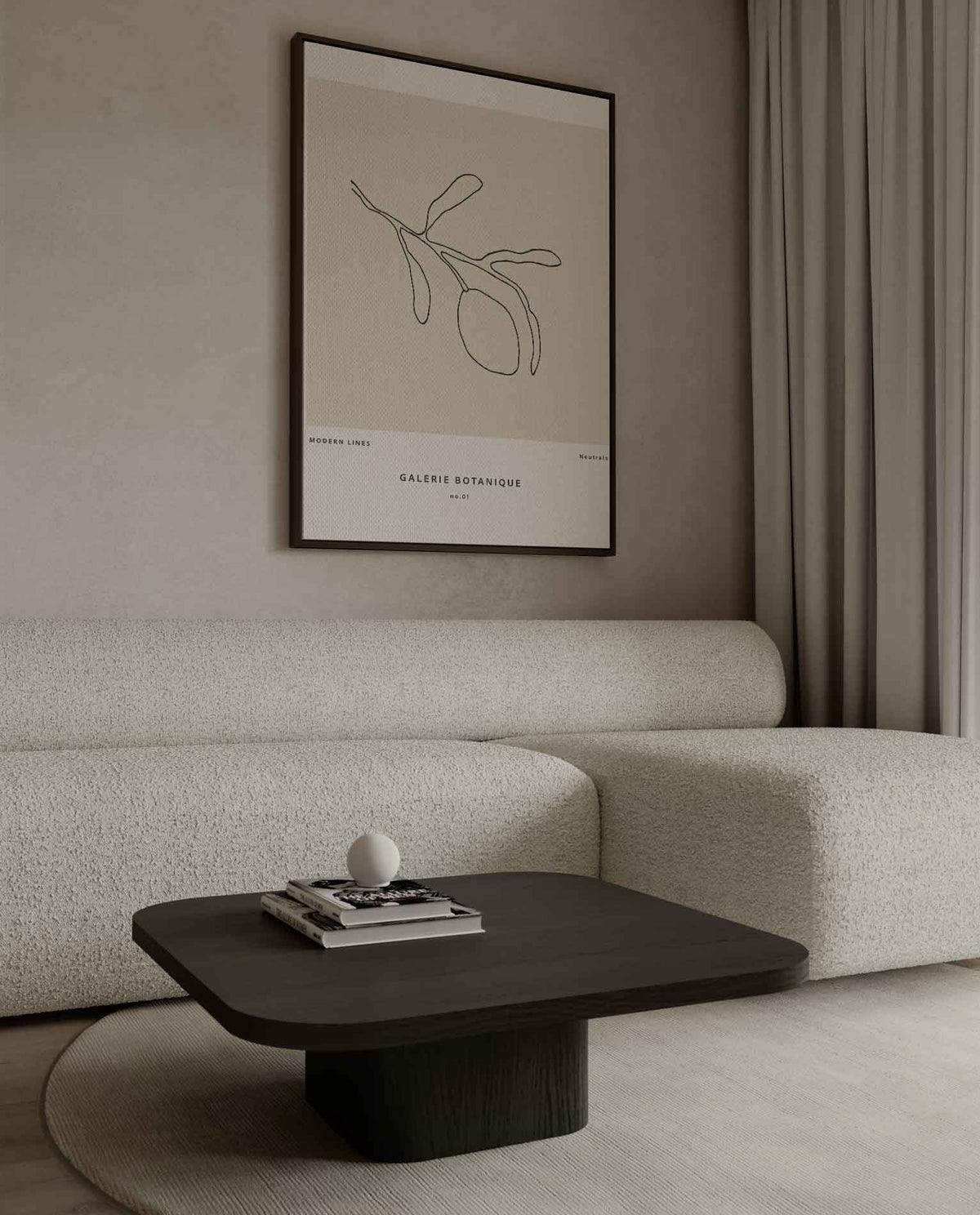 Moderne Botanische Lijnen – canvas kunstwerk als wanddecoratie