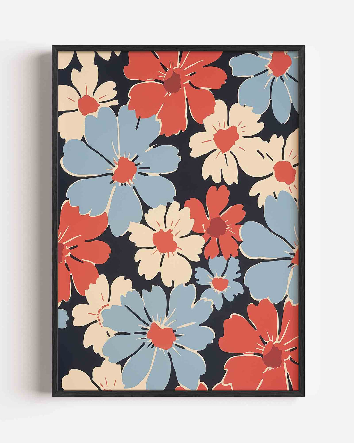 Bloemenpatroon – bloemen portret poster als wanddecoratie