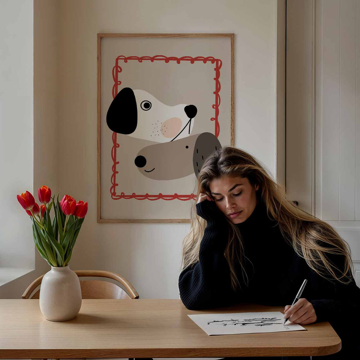 Vrolijke Vriendjes Hondenposter – staande muurposter voor de kinderkamer