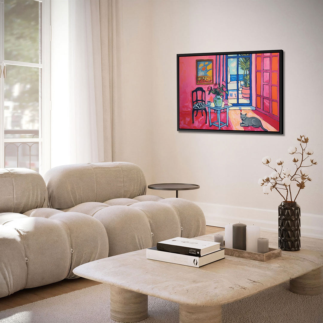 Interieur met kat – alternatieve weergave van het kunstwerk