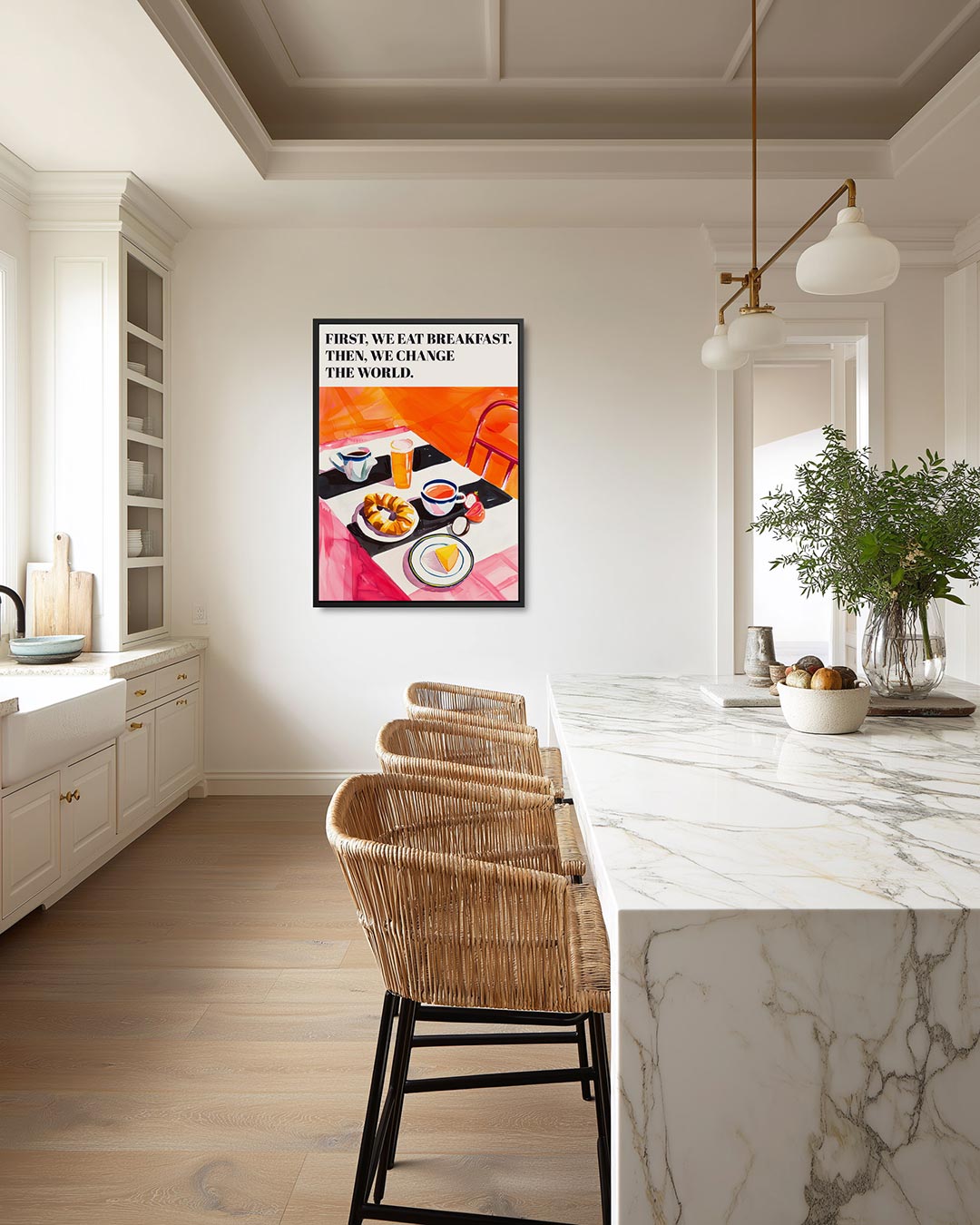 Kleurrijk ontbijt tafereel – staand wanddecoratie kunstwerk