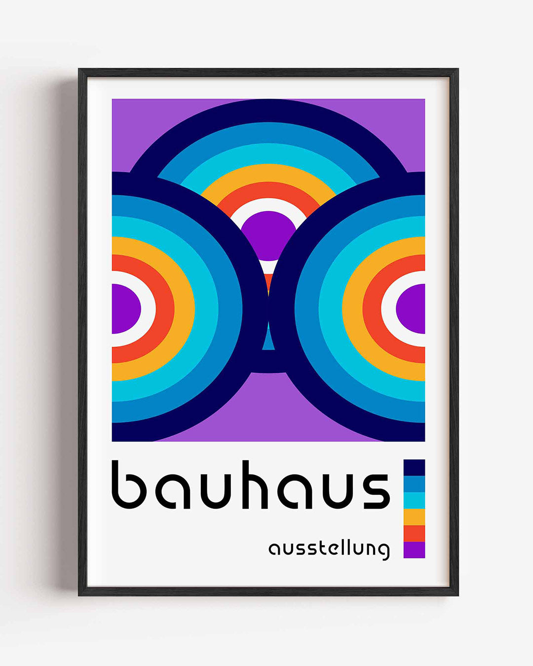 Cirkelritme en kleur – staande Bauhaus poster als wanddecoratie