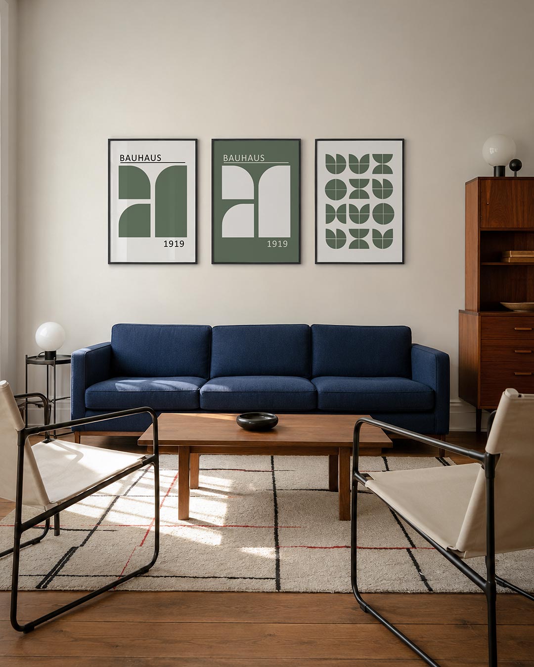 Vorm en balans posterset – derde productweergave – deze posterset in drie delen toont een spel van halve cirkels en