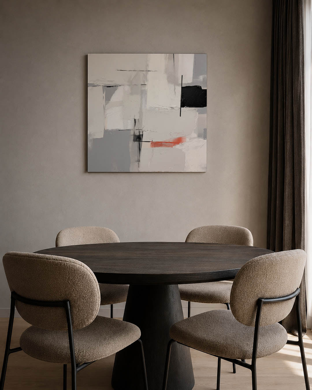 Geometrische vlakken kunstwerk – tweede productweergave – dit werk toont een compositie van overlappende rechthoeken en