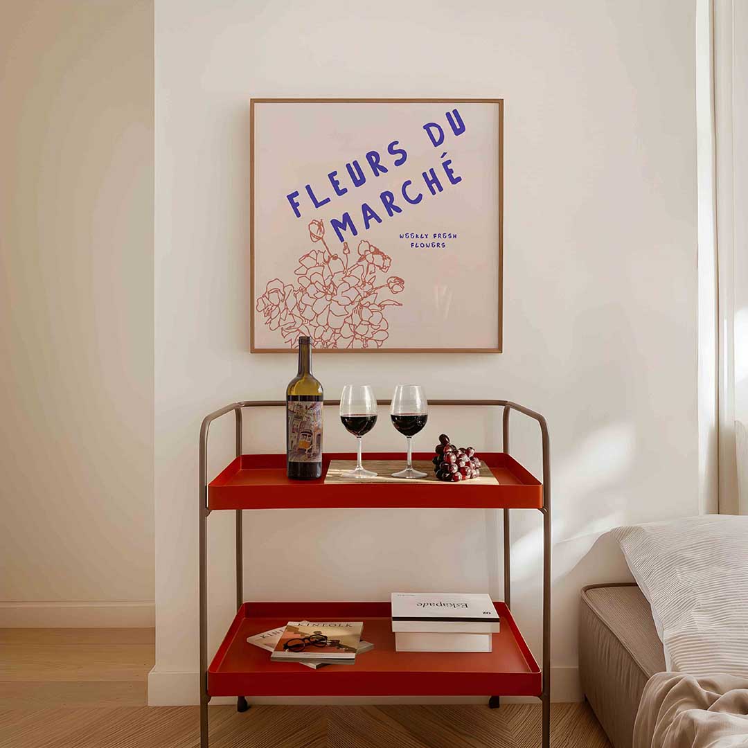 Fleurs du marché – vierkante keuken wanddecoratie van WallArtistic