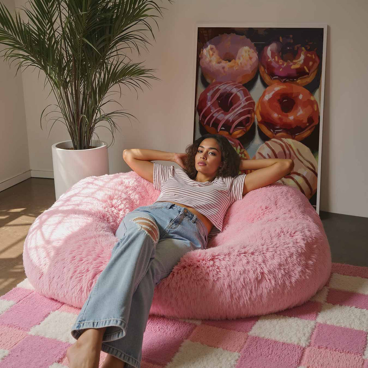 Kleurrijke Donut – culinaire wandkunst als portret poster