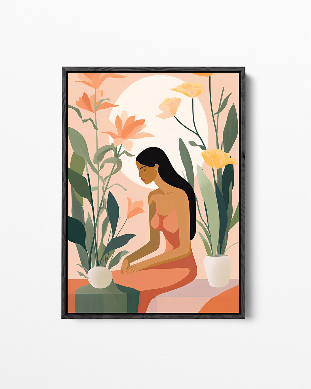 Vrouw met bloemen – staand wanddecoratie kunstwerk
