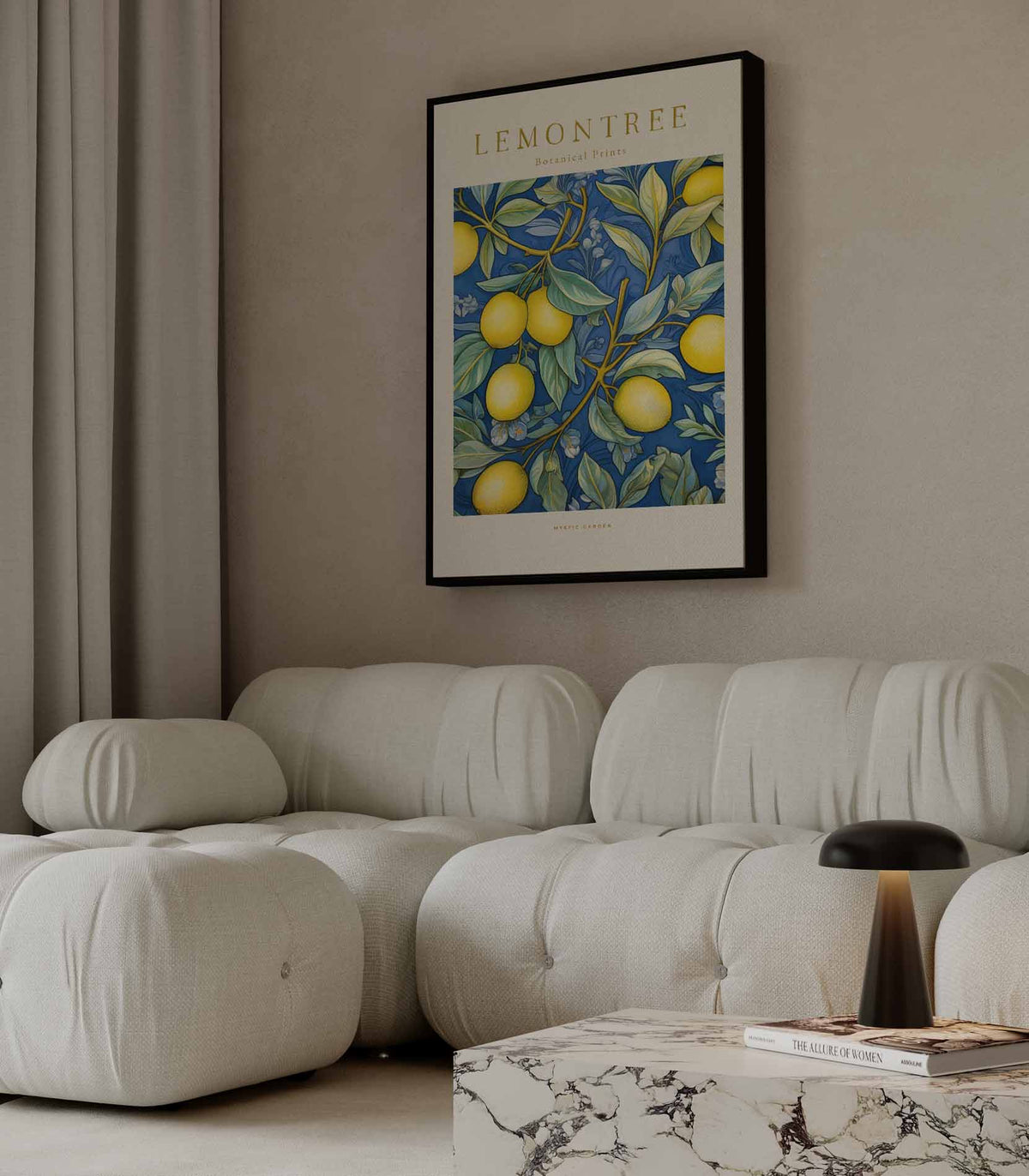 Citroenboom Botanische Print – portret wandkunst van WallArtistic