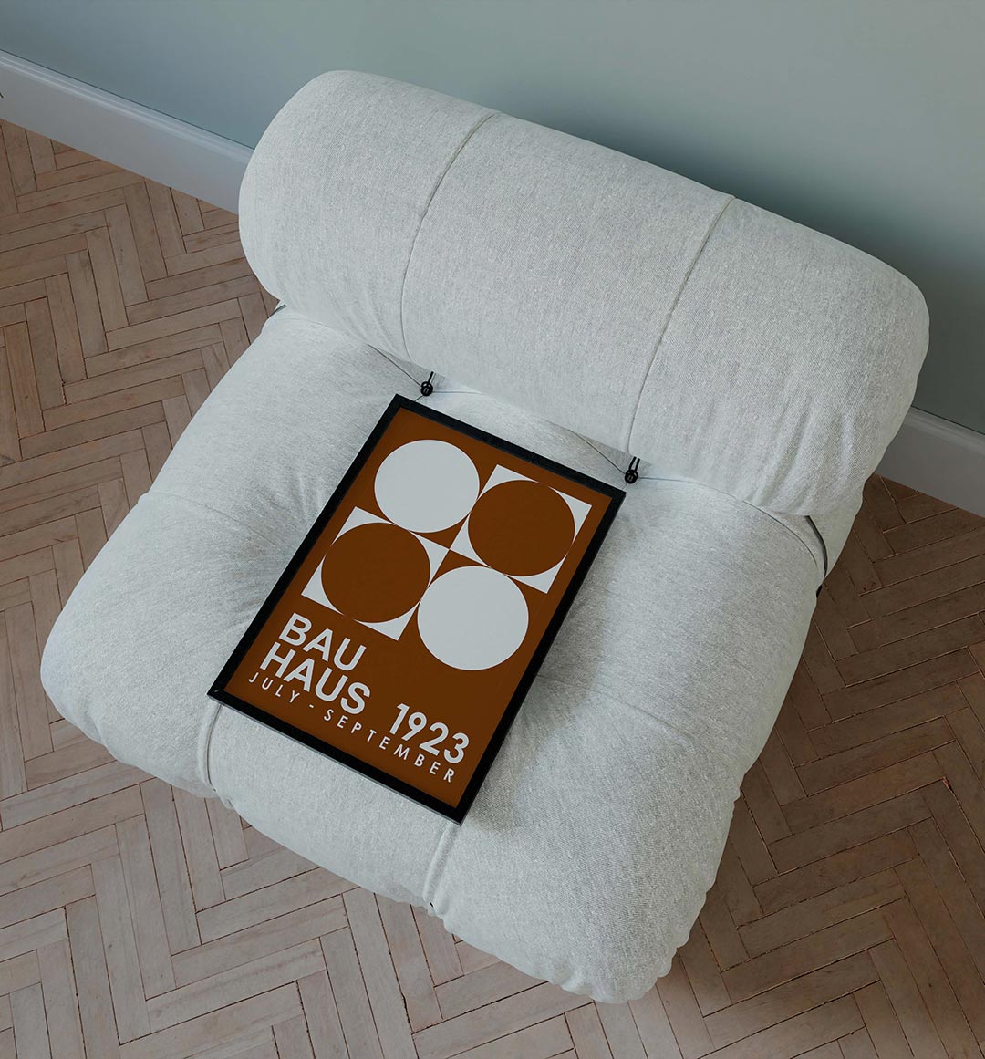 Cirkel en vierkant – staande Bauhaus poster voor aan de muur
