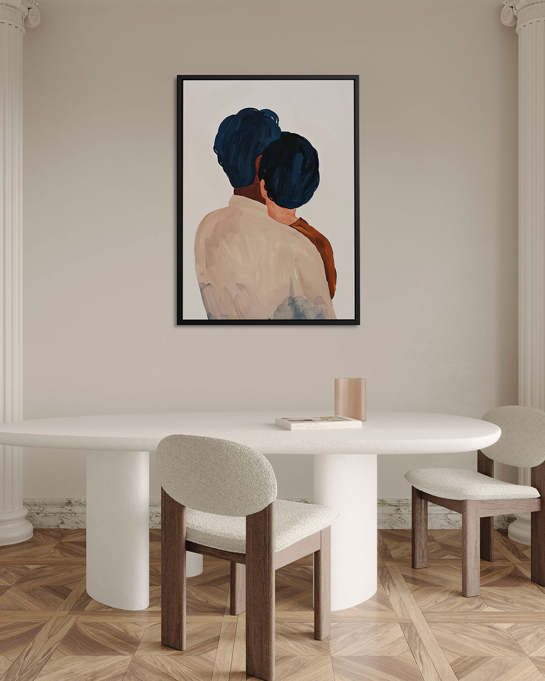 Intieme omhelzing – staand wanddecoratie kunstwerk