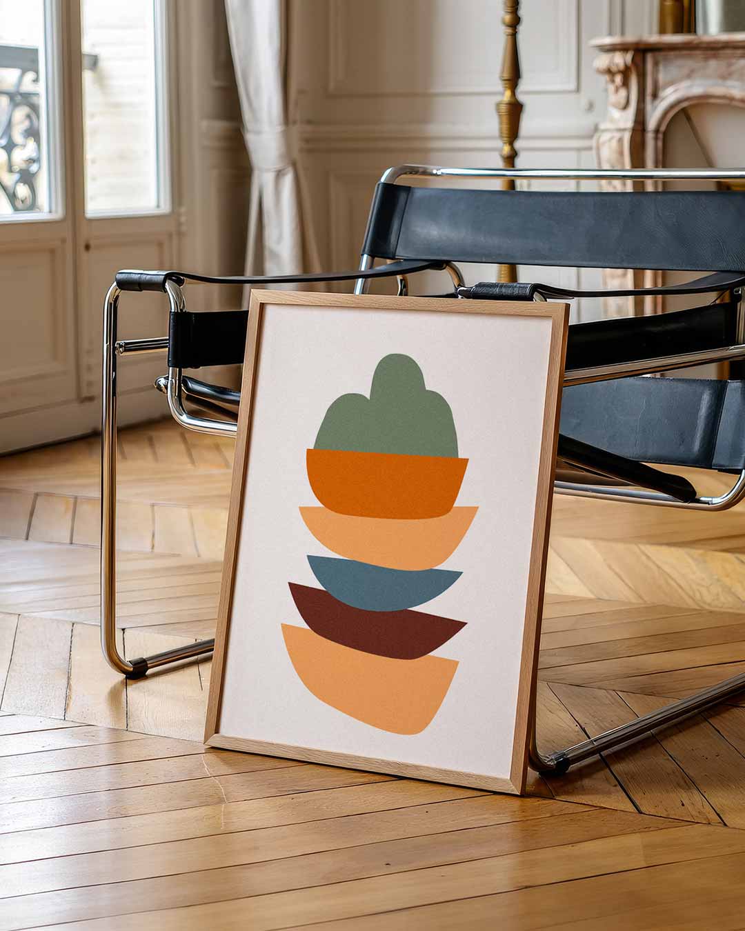 Kleurrijke Abstracte Vormen – staande abstracte wanddecoratie van WallArtistic