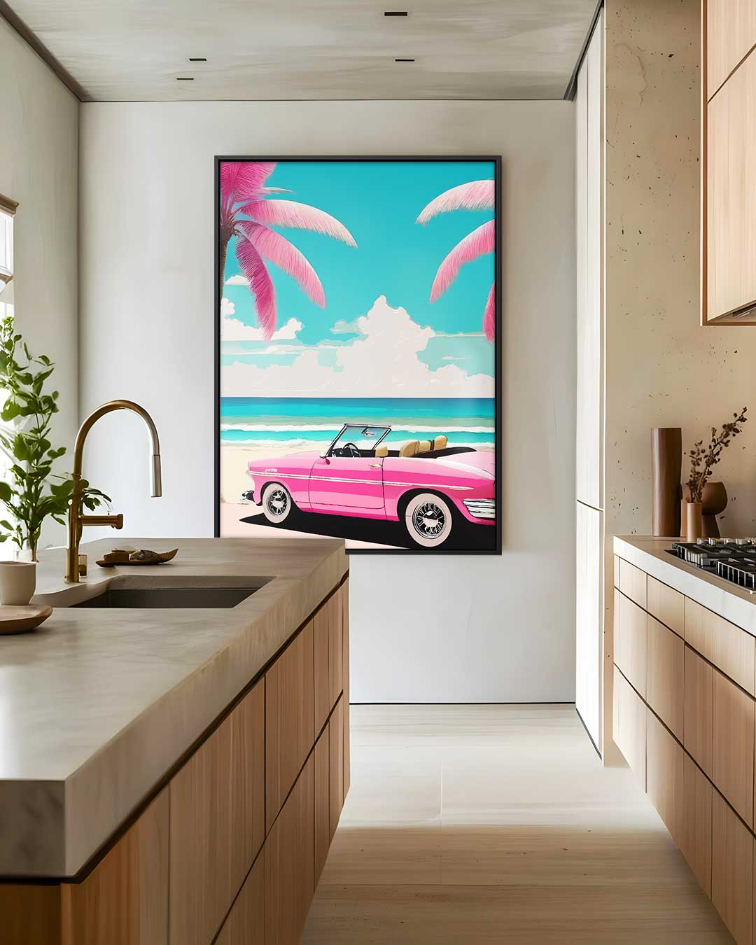 Retro Zomer Droom – dibond wanddecoratie in staand formaat