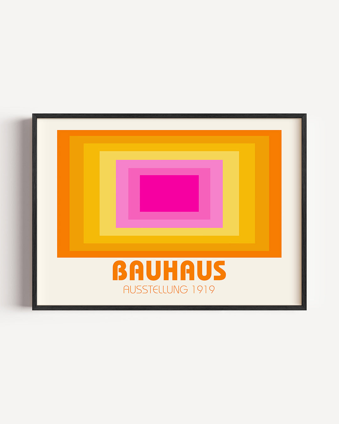 Kleurvlakken ritme – liggende Bauhaus poster als wanddecoratie