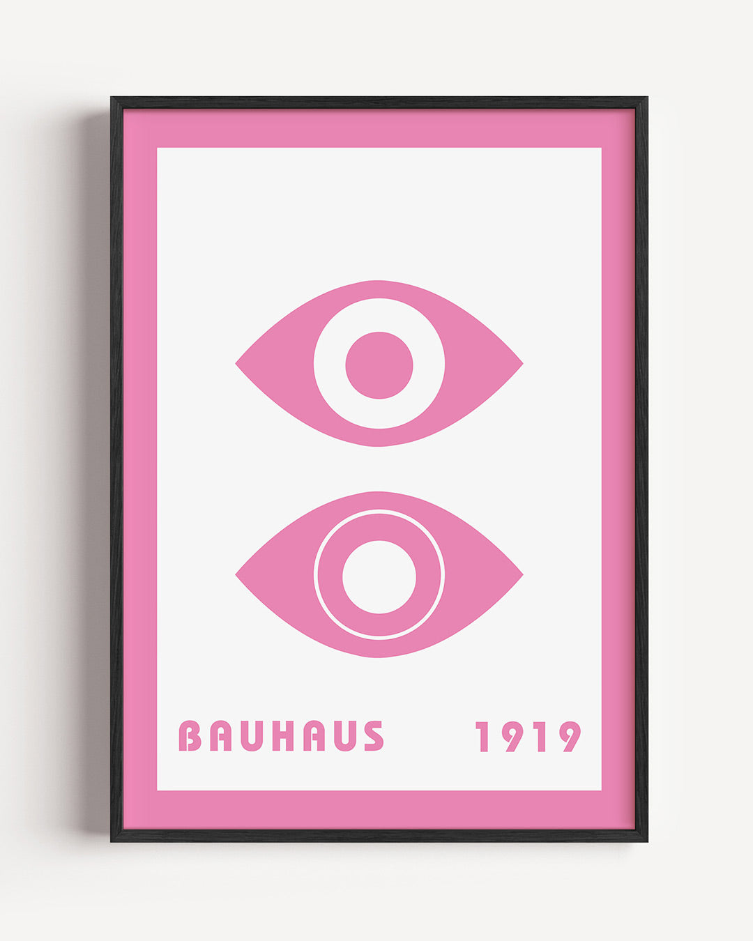 Oogvormen en kleur – staande Bauhaus poster als wanddecoratie