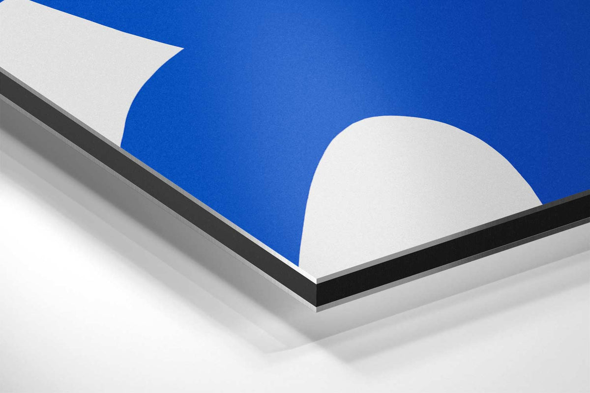 Dynamische Blauwe Krabbels – canvas kunstwerk als wanddecoratie