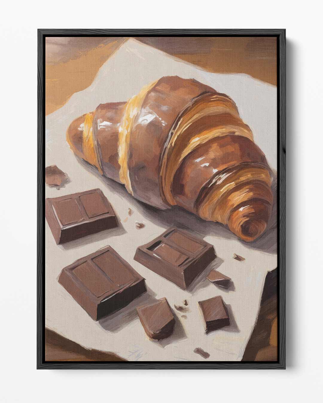 Choco Croissant Delight – portret kunstwerk als wanddecoratie