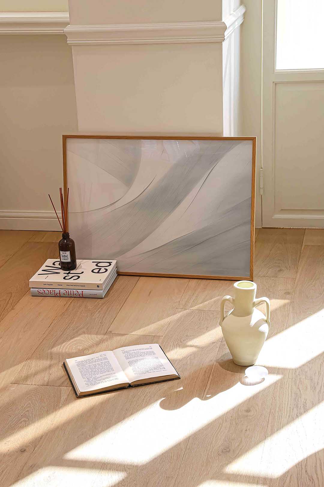 Golvende lijnen – liggende abstracte wanddecoratie van WallArtistic