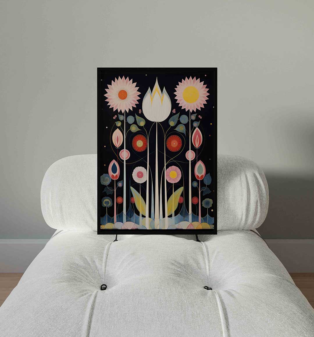 Bloemen en bladeren – staande surrealistische wanddecoratie van WallArtistic